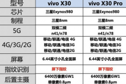 vivox30和x30pro二者之间有什么区别