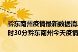 黔东南州疫情最新数据消息情况-(北京时间)截至5月3日02时30分黔东南州今天疫情数据统计通报