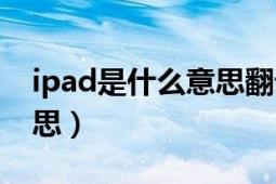 ipad是什么意思翻译成中文（ipad是什么意思）