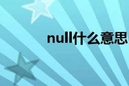 null什么意思（null什么意思）