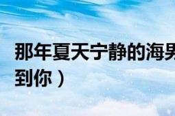 那年夏天宁静的海男主为啥死去（那年夏天遇到你）