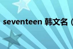 seventeen 韩文名（Seventeen 韩国组合）