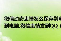 微信动态表情怎么保存到电脑上（微信gif动态表情怎么保存到电脑,微信表情发到QQ）