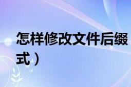 怎样修改文件后缀（怎样修改文件后缀名 格式）