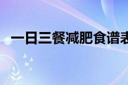 一日三餐减肥食谱表（一日三餐减肥食谱）