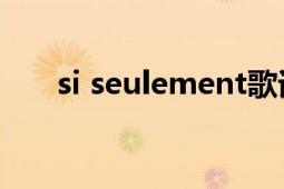 si seulement歌词（Si Seulement）