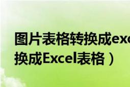 图片表格转换成excel表格软件（图片表格转换成Excel表格）