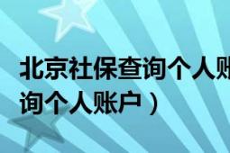 北京社保查询个人账户查询官网（北京社保查询个人账户）