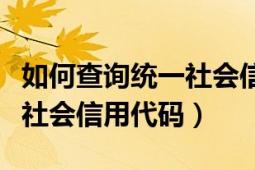 如何查询统一社会信用代码证（如何查询统一社会信用代码）