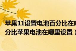 苹果11设置电池百分比在哪里弄呀（苹果11怎么设置电池百分比苹果电池在哪里设置）