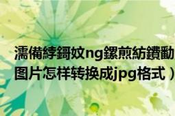 濡備綍鎶妏ng鏍煎紡鐨勫浘鐗囪浆鎹㈡垚jpg鏍煎紡?（png图片怎样转换成jpg格式）