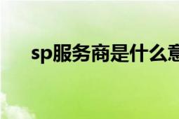 sp服务商是什么意思（SP服务提供商）