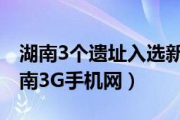 湖南3个遗址入选新时代百项考古新发现（湖南3G手机网）