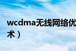 wcdma无线网络优化（WCDMA无线网络技术）