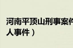 河南平顶山刑事案件详情（河南平顶山持刀杀人事件）