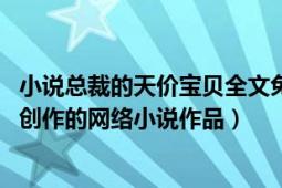 小说总裁的天价宝贝全文免费阅读（总裁的天价宝贝 七欢喜创作的网络小说作品）