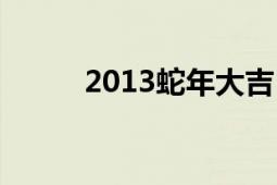 2013蛇年大吉（2013蛇年大吉）