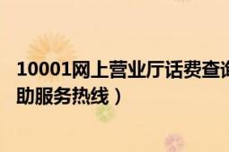 10001网上营业厅话费查询10001电信（10001 中国电信自助服务热线）