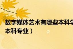 数字媒体艺术有哪些本科学校（数字媒体艺术 普通高等学校本科专业）