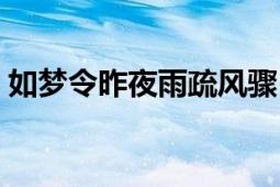 如梦令昨夜雨疏风骤（如梦令昨夜雨疏风骤）