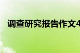 调查研究报告作文400字（调查研究报告）