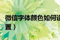 微信字体颜色如何设定（微信字体颜色如何设置）