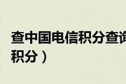 查中国电信积分查询（登录中国电信如何查询积分）