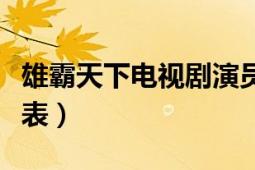 雄霸天下电视剧演员表（电视剧雄霸天下演员表）