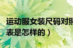 运动服女装尺码对照表大全（运动服尺码对照表是怎样的）