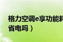 格力空调e享功能耗电吗（格力空调e享功能省电吗）