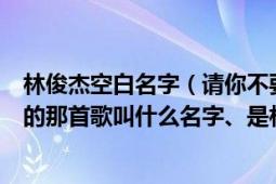 林俊杰空白名字（请你不要就这样离开给我留下的只是空白的那首歌叫什么名字、是林俊杰的）