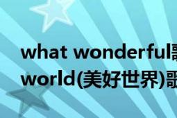 what wonderful歌词（Whatawonderfulworld(美好世界)歌词）