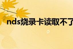 nds烧录卡读取不了（ndsl烧录卡的问题）