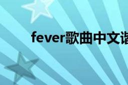 fever歌曲中文谐音（fever的歌词）