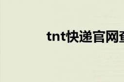 tnt快递官网查询（TNT快递）