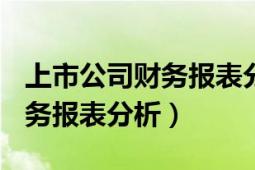 上市公司财务报表分析ppt案例（上市公司财务报表分析）