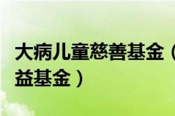 大病儿童慈善基金（中国乡村儿童大病医保公益基金）