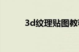 3d纹理贴图教程（3D纹理贴图）