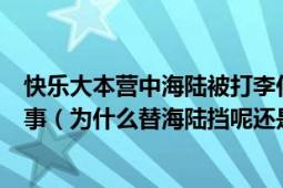 快乐大本营中海陆被打李佳航上去从后面替她挡这是怎么回事（为什么替海陆挡呢还是抱着的）