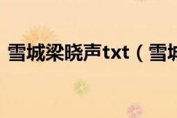 雪城梁晓声txt（雪城 梁晓声创作长篇小说）