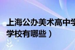 上海公办美术高中学校有哪些（高中上海美术学校有哪些）