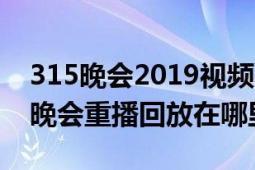 315晚会2019视频完整版高清（2019年315晚会重播回放在哪里看）