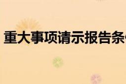 重大事项请示报告条例落实情况（重大事项）