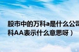 股市中的万科a是什么公司（为什么深市股票中有什么　万科AA表示什么意思呀）