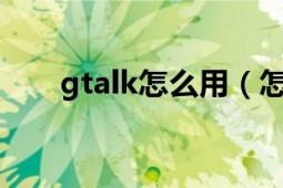 gtalk怎么用（怎么将gtalkservice）