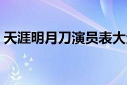 天涯明月刀演员表大全（天涯明月刀演员表）