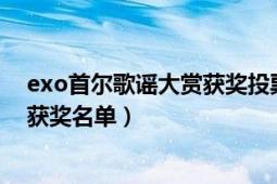 exo首尔歌谣大赏获奖投票2022（2017年首尔歌谣大赏的获奖名单）