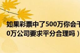 如果彩票中了500万你会干什么（公司活动发彩票我中了500万公司要求平分合理吗）