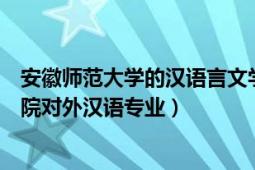 安徽师范大学的汉语言文学专业怎么样（安徽师范大学文学院对外汉语专业）