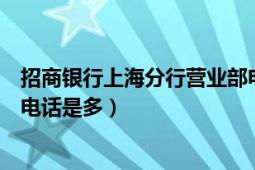 招商银行上海分行营业部电话地址（招商银行浦东分行地址电话是多）